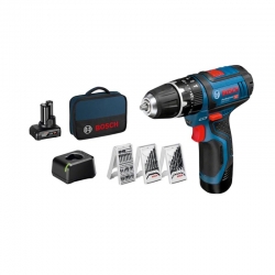 TALADRO A BATERIA BOSCH PERCUTOR GSB 12V-15 + GBA 12V 2AH + GBA 12V 4AH + GAL 12V-20 + ACCESORIOS