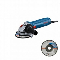Amoladora bosch gws 12-125 + disco desb + caja cartón