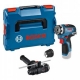Atornillador a bateria bosch gsr12v-35fc + gfa12-h + gfa12-b + l-boxx136