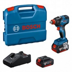ATORNILLADOR DE IMPACTO A BATERIA BOSCH GDX 18V-200 + 2 GBA 18V 4AH + GAL 18V-40 + L-CASE