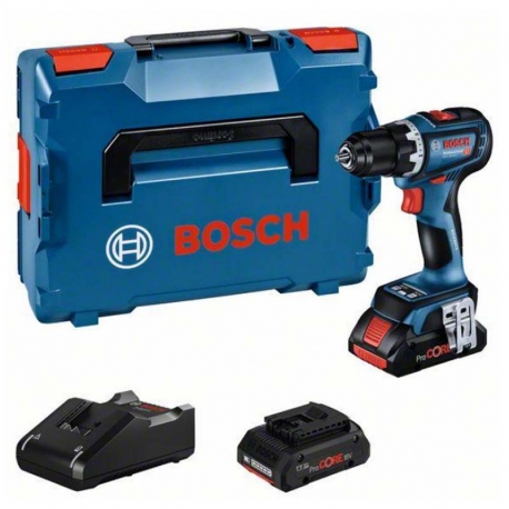 ATORNILLADOR A BATERIA BOSCH GSR 18V-90 C + 2 BATERIAS PROCORE 18V 4AH + CARGADOR RAPIDO GAL 18V-40 + L-BOXX 136