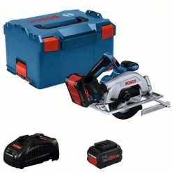 SIERRA CIRCULAR A BATERIA BSOCH GKS 18V-57-2 + 2 BATERIAS PROCORE 18V 5.5AH + CARGADOR GAL 1880 CV + L-BOXX 238
