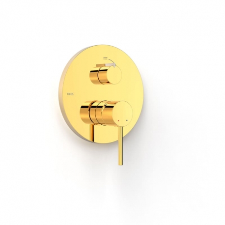 Monomando ducha empotrado tres study 2 vias rapid box oro 24k 26228110or