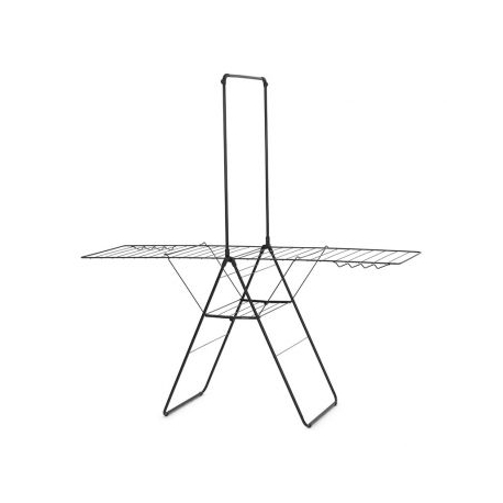 TENDEDERO PLEGABLE BRABANTIA CON ALAS Y BARRA PARA PERCHAS NEGRO 20M