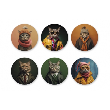 POSAVASOS GIFT FUNNY SET 6 U SURTIDOS CATS