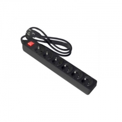 Base enchufe 6 tomas negro toma tierra 1,5 metros interruptor