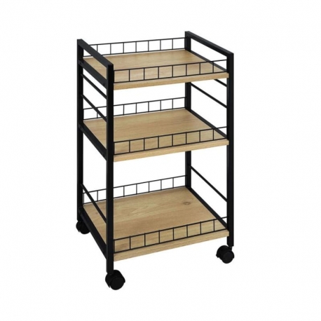 Carro con ruedas 3 cestas negro