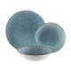 Vajilla porcelana 18 piezas tela azul