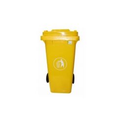 Contenedor basura con ruedas y tapa amarillo-120 lt