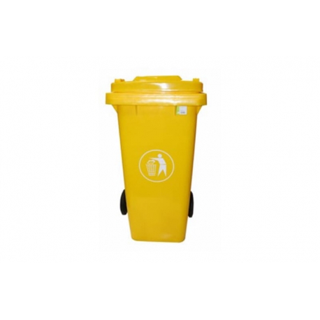 Contenedor basura con ruedas y tapa amarillo-120 lt