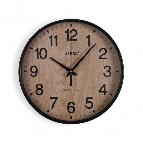 Reloj de pared efecto madera 30x4,3cm