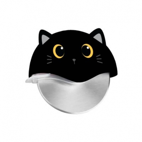 Cortador de pizza gato negro