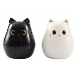 SALERO Y PIMENTERO CERAMICA GATOS