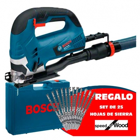 Sierra de calar bosch gst 90 be 650w con 25 hojas de sierra