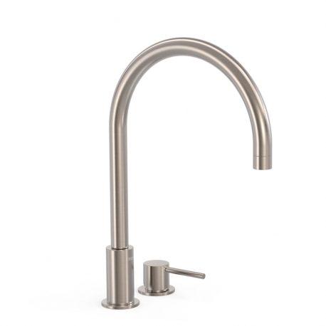 Monomando lavabo repisa tres exclusive study 373mm acero 26110501ac