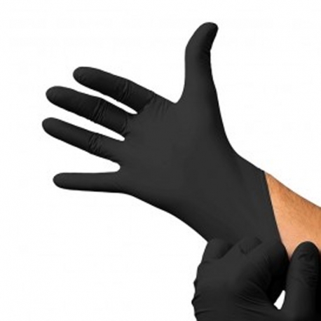 Guante desechable nitrilo negro sin polvo 100 uds talla l