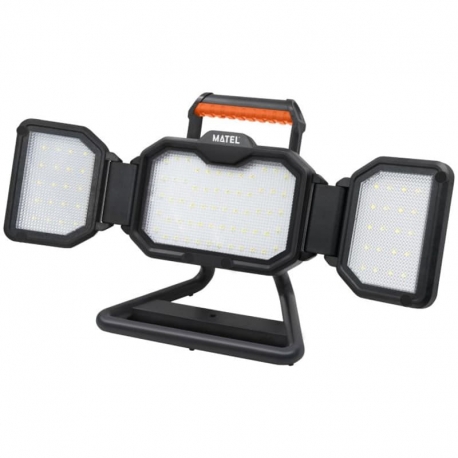 Proyector led 3 focos recargable con soporte 30w