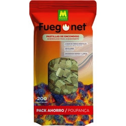 Pastilla encendido ecologica fuego net masso 200 unidades