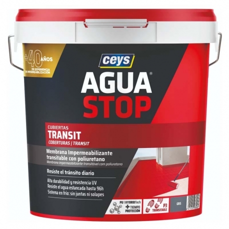 IMPERMEABILIZANTE CEYS AGUASTOP TRANSIT 20KG GRIS