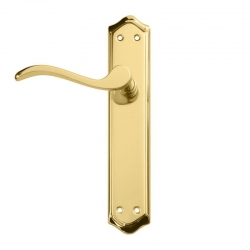 Manilla curva con placa latÓn brillo aluminio hierro