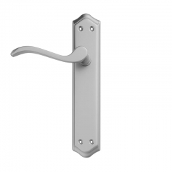 Manilla curva con placa niquel satin aluminio hierro