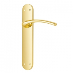 Manilla curva con placa latÓn brillo aluminio hierro