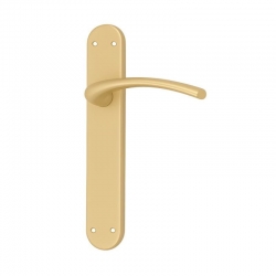 Manilla curva con placa latÓn mate aluminio hierro