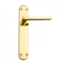 Manilla recta con placa latÓn brillo aluminio hierro