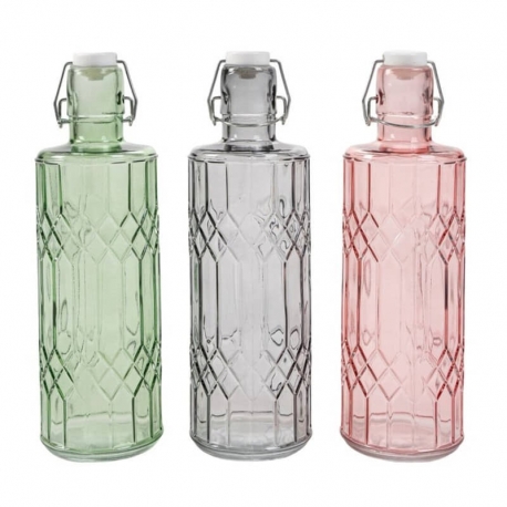 BOTELLA DE AGUA TALLADA DCASA 1 L COLORES