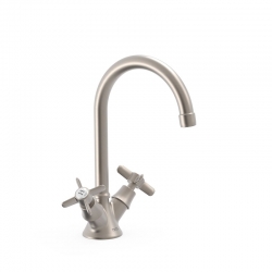 Grifo bimando tres clasic para lavabo acero 24210901ac