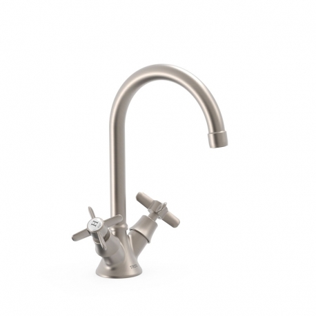 Grifo bimando tres clasic para lavabo acero 24210901ac