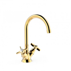 Grifo bimando tres clasic para lavabo oro 24210901or