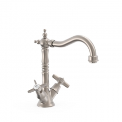 Grifo bimando tres clasic para lavabo acero 24210902ac