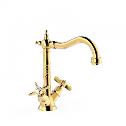 Grifo bimando tres clasic para lavabo oro 24210902or