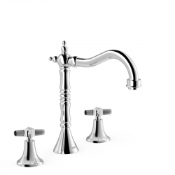 Grifo bimando de repisa tres clasic para lavabo cromo 24210501
