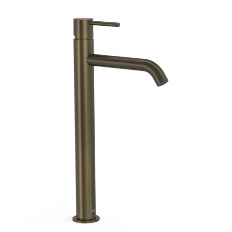Monomando lavabo tres study alto 385mm negro bronce-26230801kmb