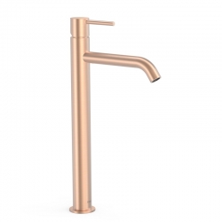 Monomando lavabo tres study alto 385mm oro rosa mate-26230801opm