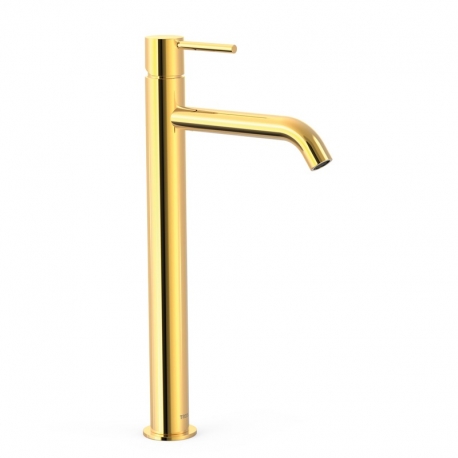 Monomando lavabo tres study alto 385mm oro-26230801or