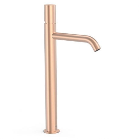 Monomando lavabo tres study alto 405mm oro rosa mate-26130801opm