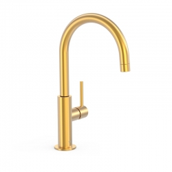 Monomando tres study alto con maneta lateral lavabo 324mm oro mate 26290402om