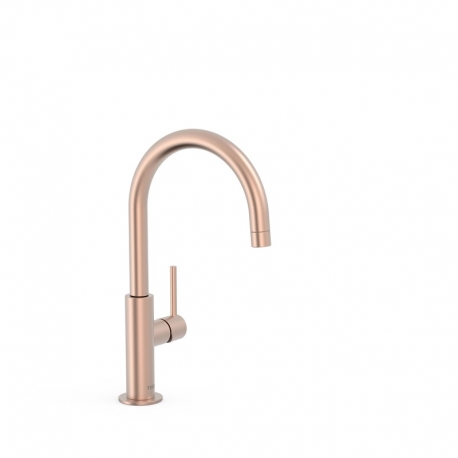 Monomando tres study alto con maneta lateral lavabo 324mm oro rosa mate 26290402opm