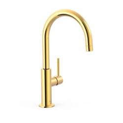 Monomando tres study alto con maneta lateral lavabo 324mm oro 26290402or