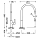 Monomando tres study alto con maneta lateral lavabo 418mm-26290401gr