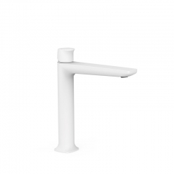 Loft grifo monomando tres alto para lavabo blanco mate-22220402bm