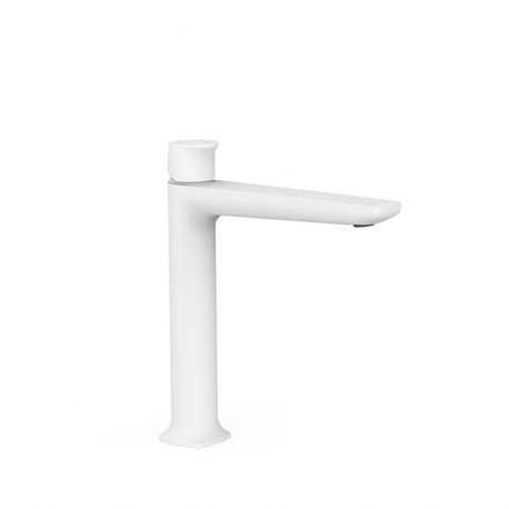 Loft grifo monomando tres alto para lavabo blanco mate-22220402bm