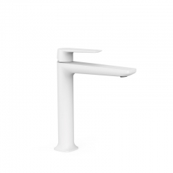 Loft grifo monomando tres alto para lavabo blanco mate-22220401bm