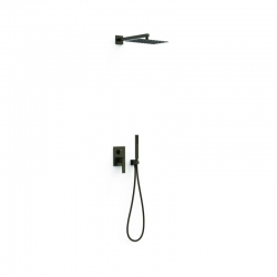 MONOMANDO KIT DUCHA TRES EXCLUSIVE SLIM EMPOTRADO 300MM NEGRO BRONCE 20228004KMB