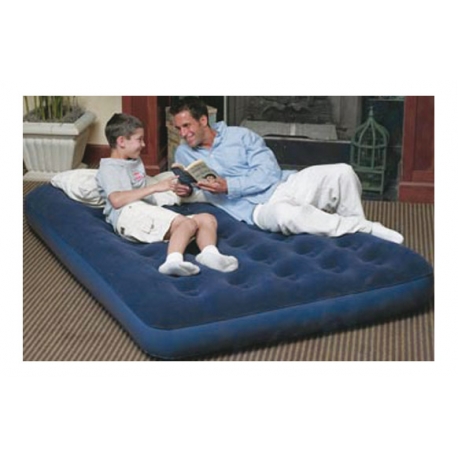 COLCHON HINCHABLE FLOCADO BESTWAY DOBLE CON BOMBA