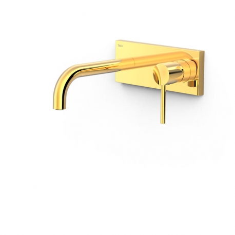 Monomando lavabo tres exclusive study empotrado 180mm oro 24k 26230031or