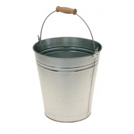 Cubo galvanizado koopman con agarradero madera 10 l
